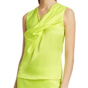 Helmut Lang Sleeveless Knot Twist Top in Neon Yellow Size 0